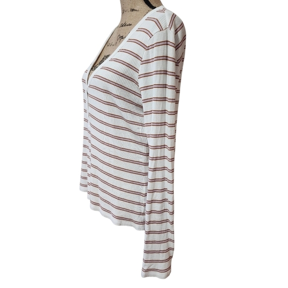 Veronica BeardTal Striped Long-Sleeve Henley - Medium - Picture 7 of 10